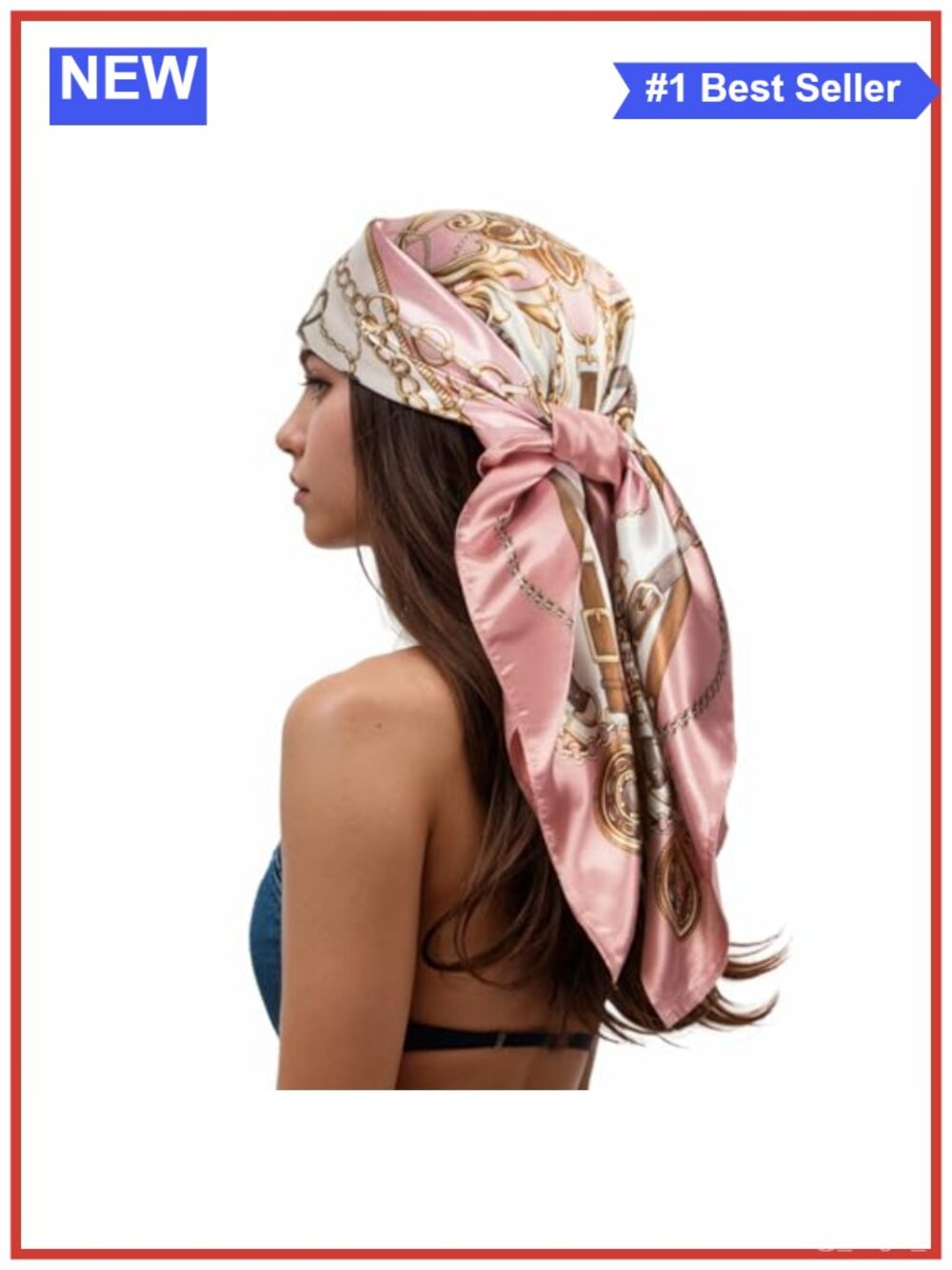Silky Polyester 35" Square Head Scarf Hair Wrap Neckerchief